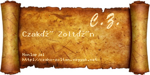 Czakó Zoltán névjegykártya