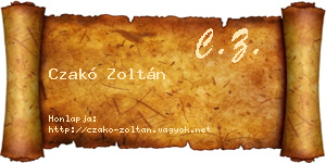 Czakó Zoltán névjegykártya
