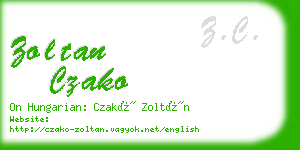 zoltan czako business card